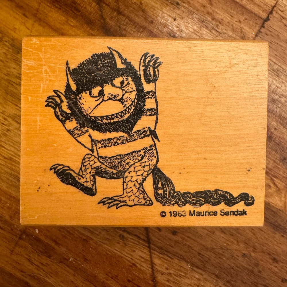 Maurice Sendak Where the Wild Things Are Wooden Stamp